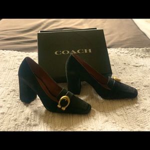 Coach block heel loafers